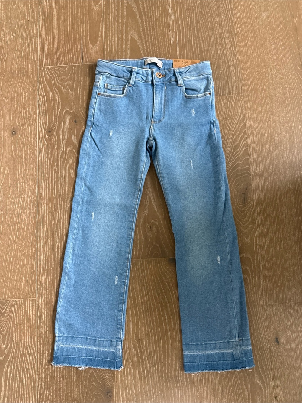 Zara Girls Mini Flare Jeans Adjustable Waist Size 9